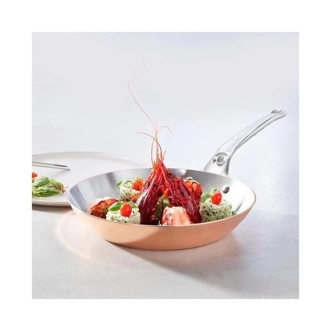 De Buyer 6224.20 Prima Matera Padella Multiuso Rettangolare in Rame e Acciaio Inox Diametro 20,3 cm colore Rame