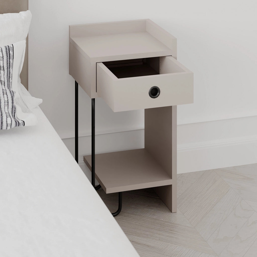 Comodino in legno "Sirius" 32 x 30 x 61 cm - Moka chiaro