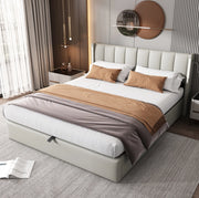 Letto matrimoniale 180x200 cm; USB e LED; PU grigio (Senza materasso)