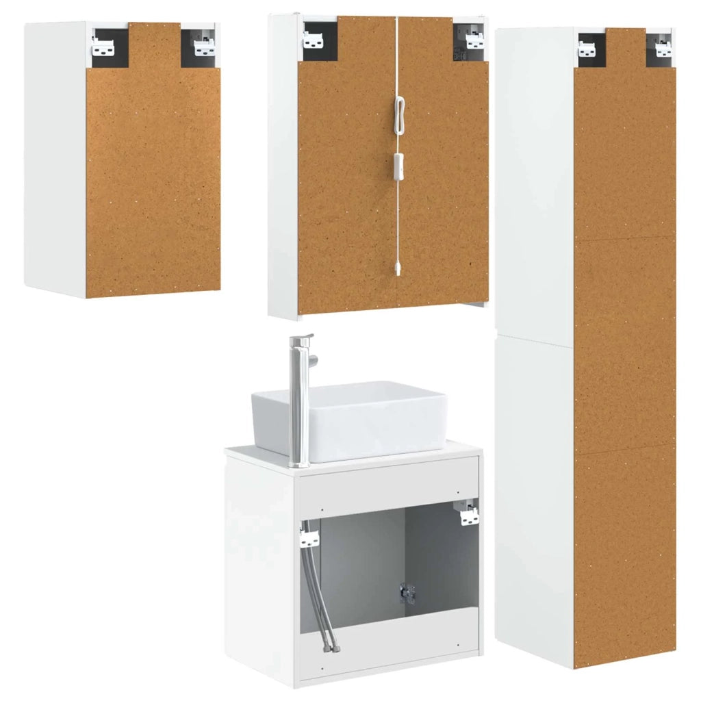 Set di Armadi da Bagno 5 pcs Bianco 53 x 15,5 x 70 cm 3407327