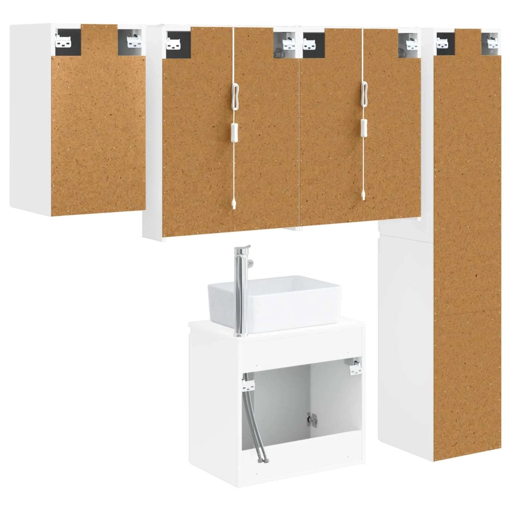 Set di Armadi da Bagno 5 pcs Bianco 53 x 15,5 x 70 cm 3407327