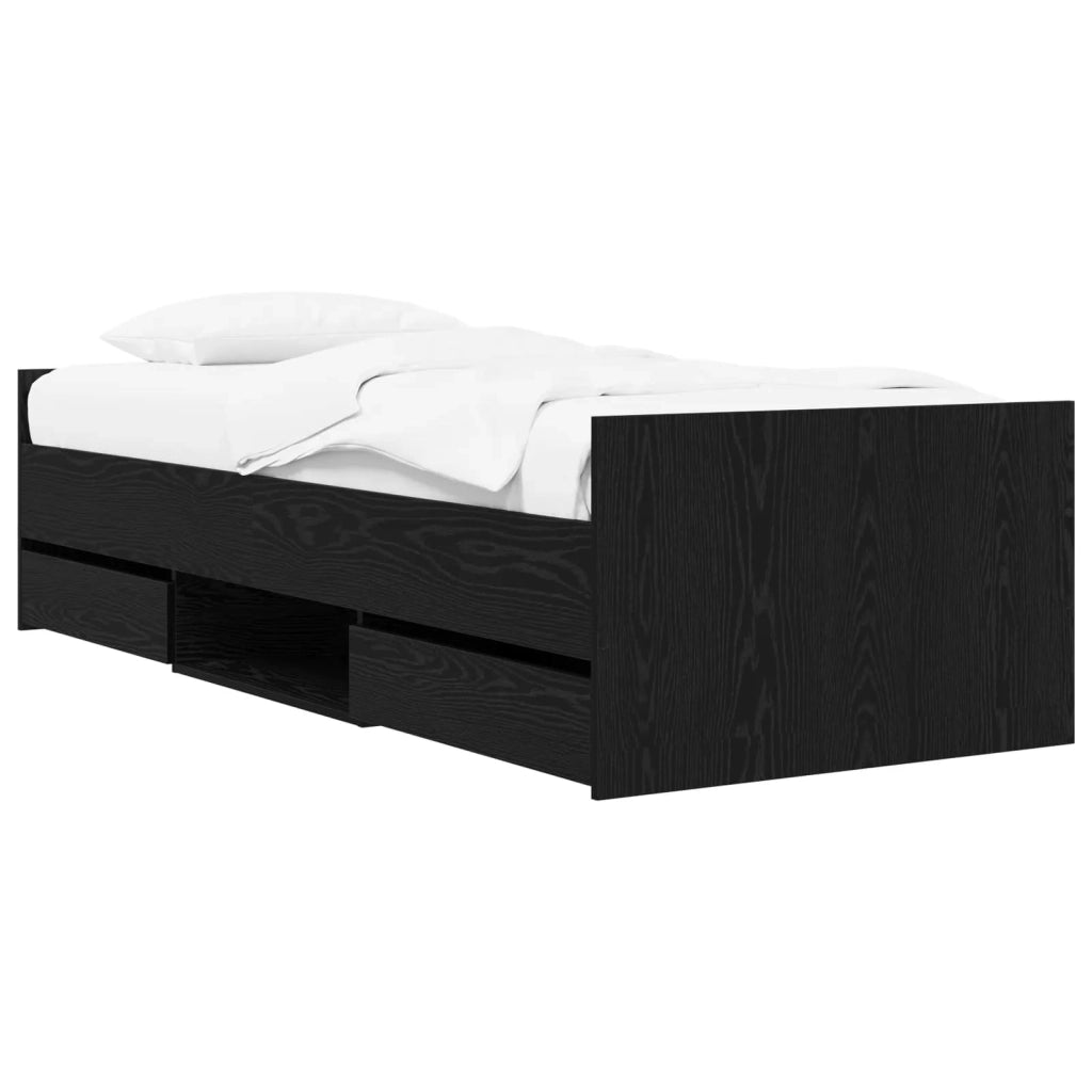 Telaio del letto con storage Rovere Nero 80 x 200 cm 3429515