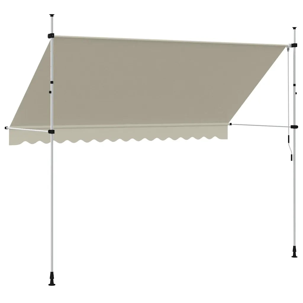 Tenda da Sole Retrattile Manuale-Tenda parasole per Patio 350 cm Crema
