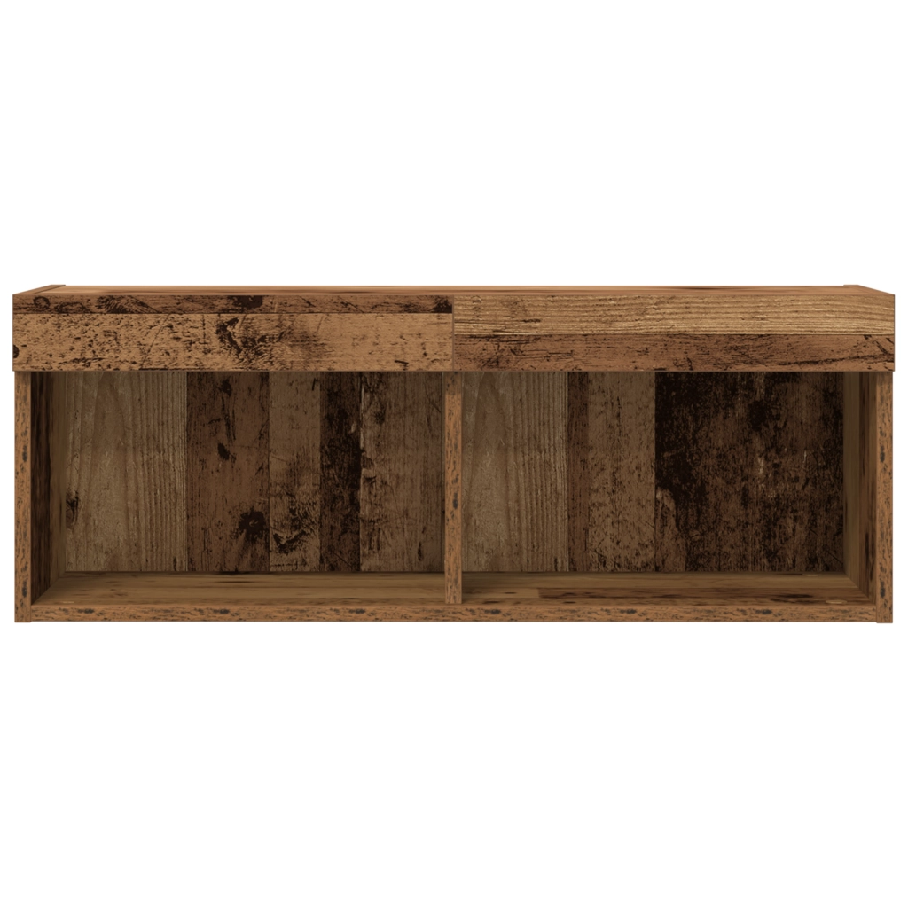 Mobile TV  con luci LED in legno vecchio 80x30x30 cm