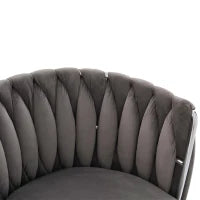 Set da 2 Sedie Girevoli a 180° con Supporto Lombare Ergonomico e Rivestimento Effetto Velluto, 56x50x70 cm, Grigio