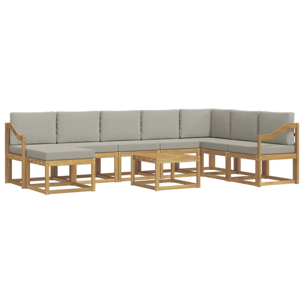 Set di divani da esterno 9 pcs Bianco e Grigio Chiaro 3388100