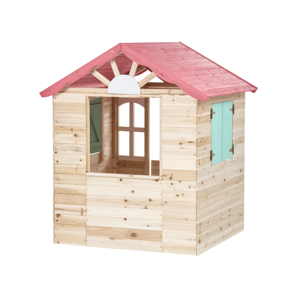 Casetta da giardino in legno di abete, marrone chiaro, per esterni, casetta per bambini in stile cottage