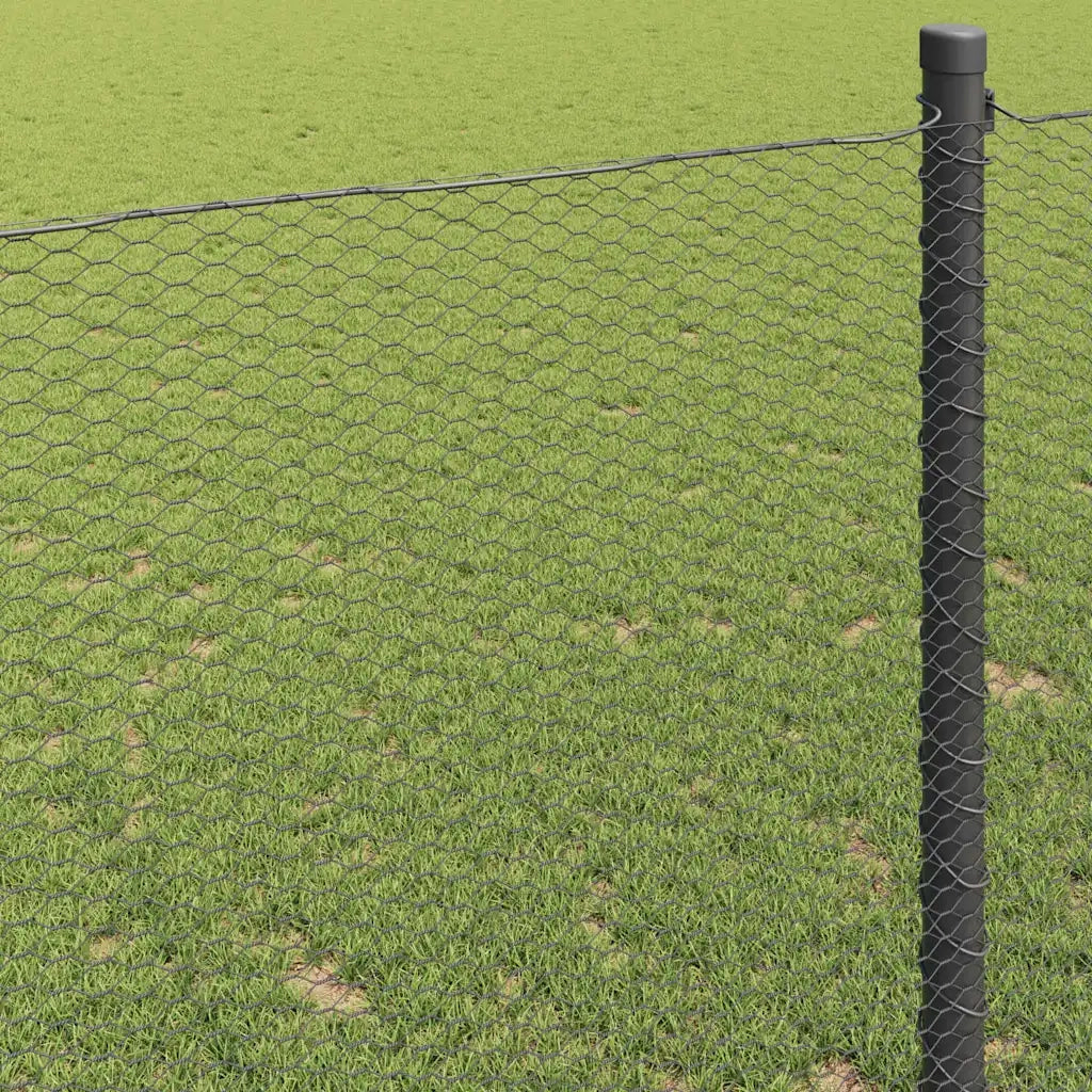 Recinzione Esagonale Grigio 1,2 x 50 m PVC 42005573