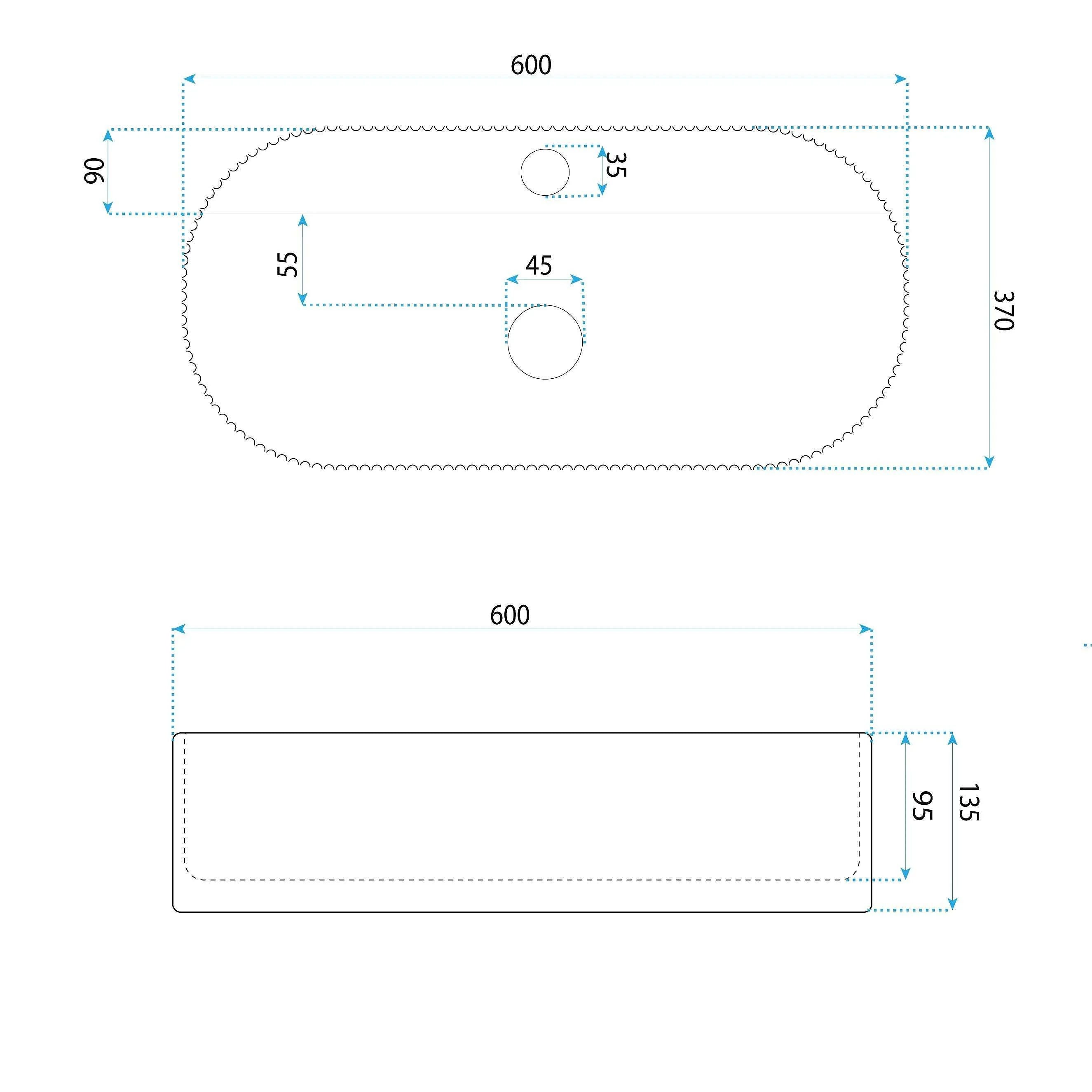 Lavabo Da Appoggio Rea Marcela 60 Kallisto