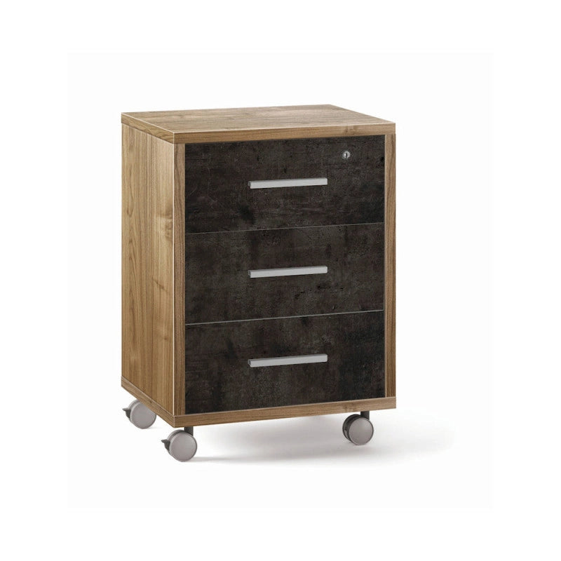 Mobile 3 Cassetti Su Ruote Noce Stelvio cm 51x41x71h - Sarmog
