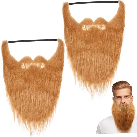 Baffi Falsi da Costume 2 Pezzi - Falsi Naso e Baffi Realistici - Autoadesivo - Accessori per Feste di Costume - Decorazioni per Mascherata - Comodo da Indossare - Finta Barba