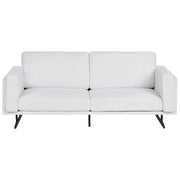 Divano Tessuto Bianco Rivestimento Gambe in Metallo Moderno