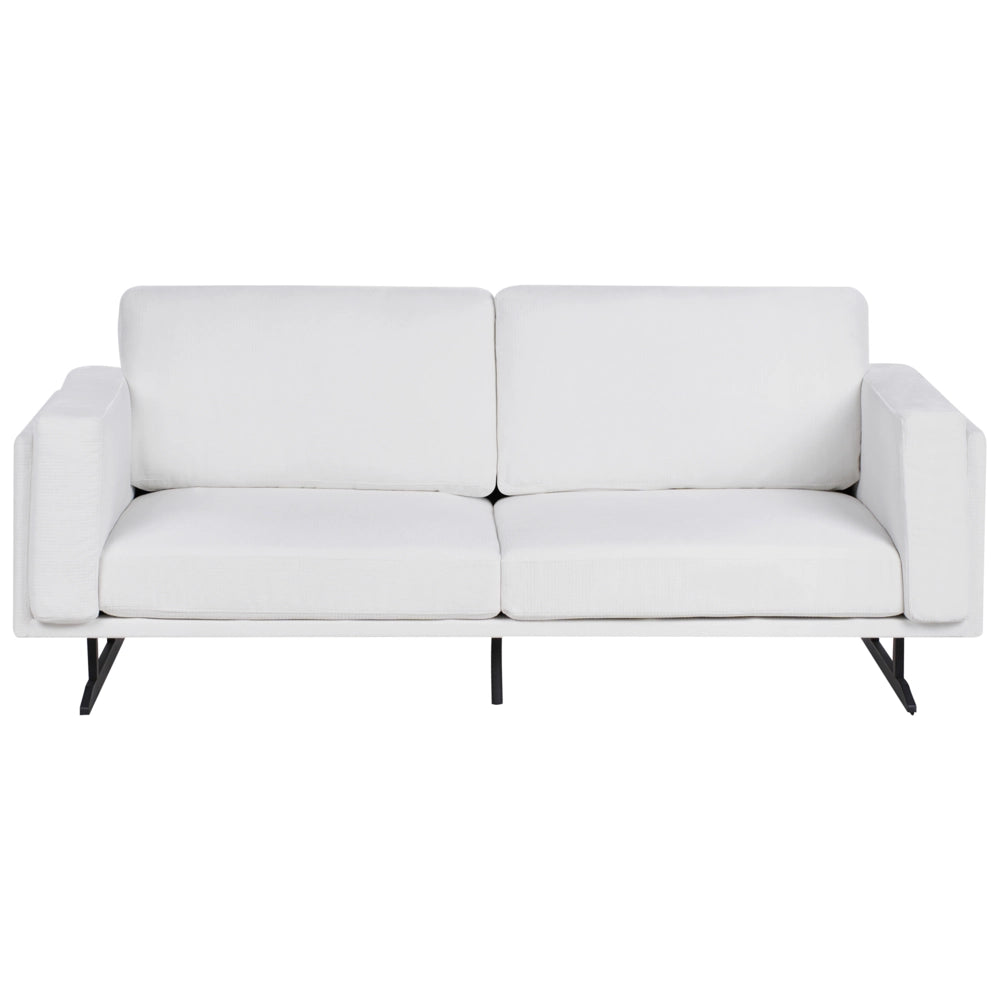 Divano Tessuto Bianco Rivestimento Gambe in Metallo Moderno