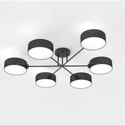 Lampada a sospensione Maga 6 bracci in acciaio nero opaco