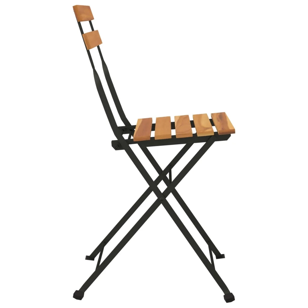 Sedie Pieghevoli da Bistrò 2 pz Legno Massello Teak e Acciaio 319979
