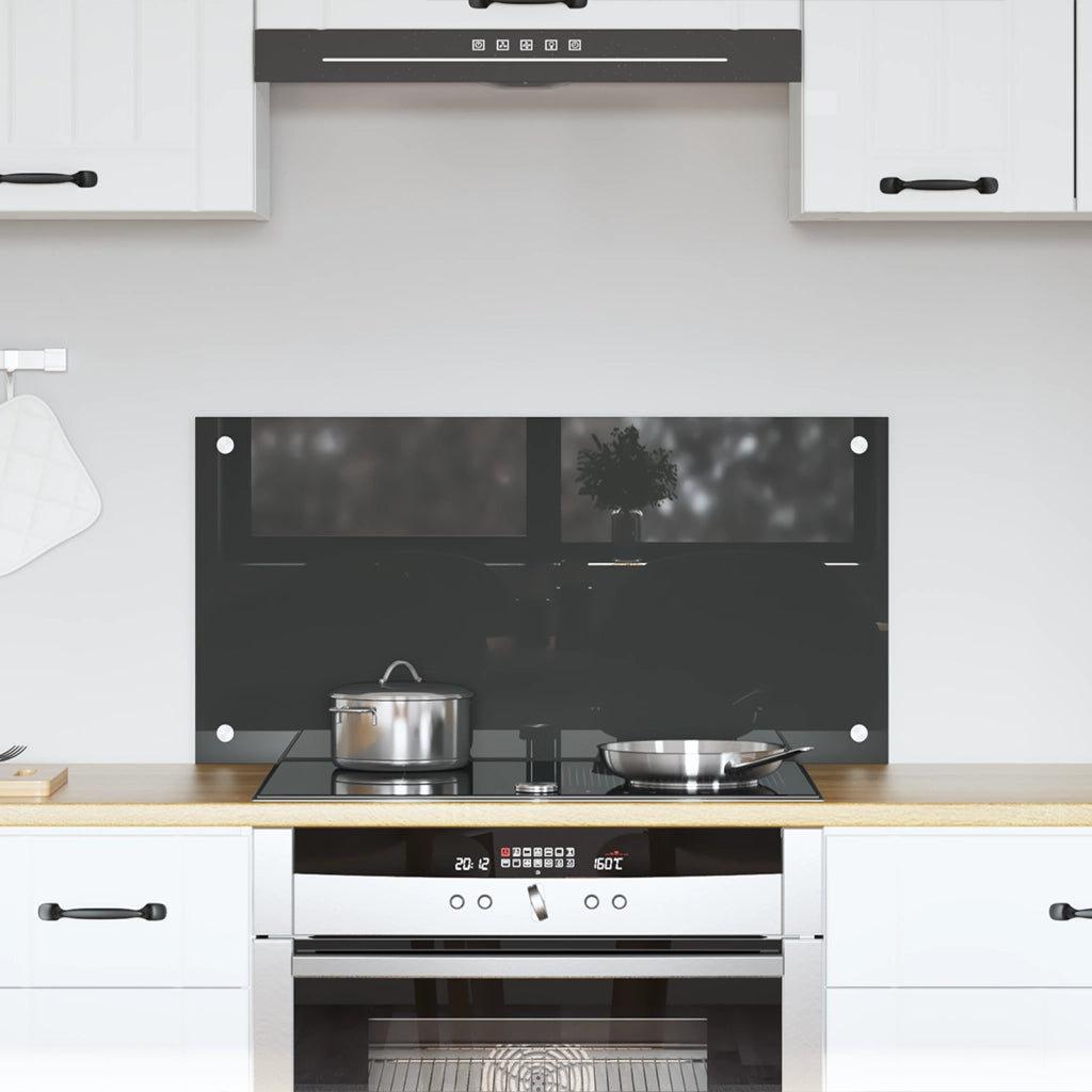 Schienale Cucina Grigio Scuro 80x40x0,6 cm in Vetro Temperato