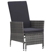 Set Divani da Giardino 2 pz | Set Salotto da Giardino con Cuscini in Polyrattan Grigio