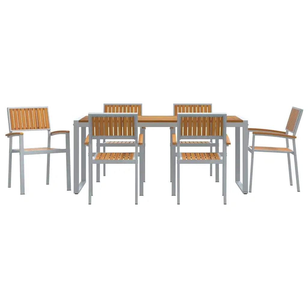 Set da Pranzo per Giardino 7 pcs Grigio 3284372