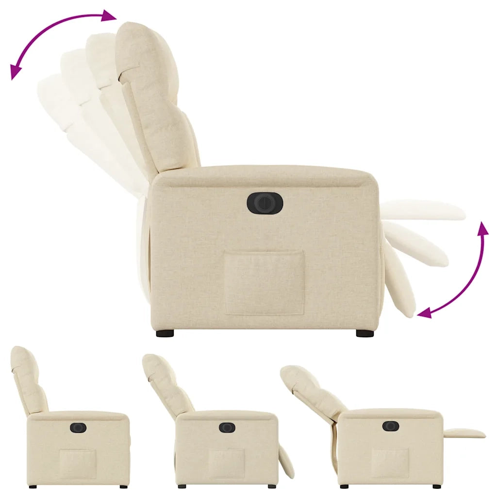 Poltrona Elettrica Reclinabile Crema in Tessuto 3303020