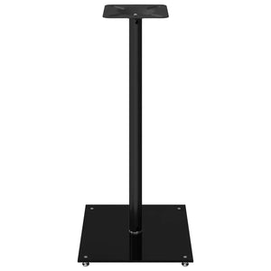 Pedane per Casse 2pz Nero Vetro Temperato Design a 1 Pilastro 51814