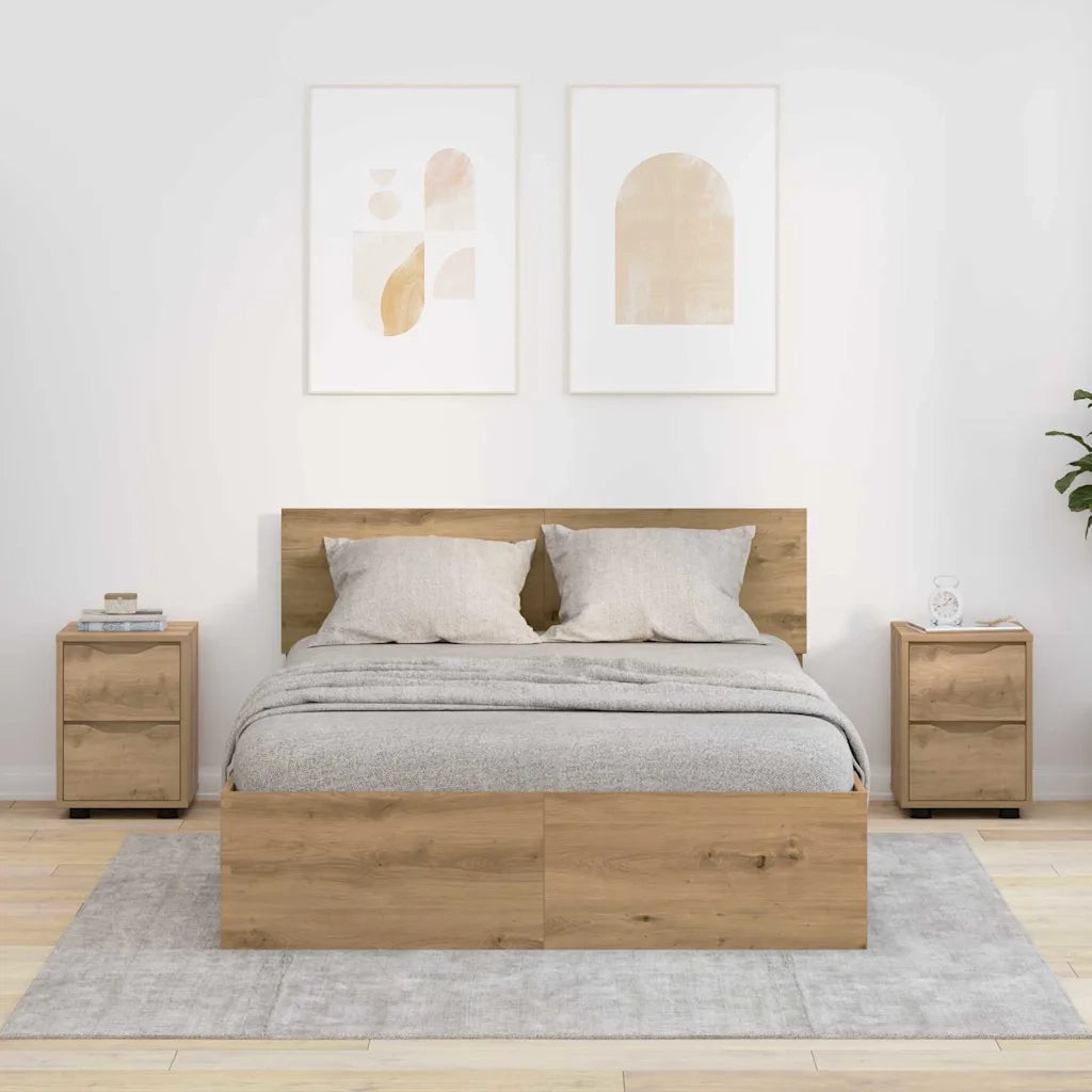 Comodini 2 pcs Rovere artigianale 30,5 x 30 x 43 cm