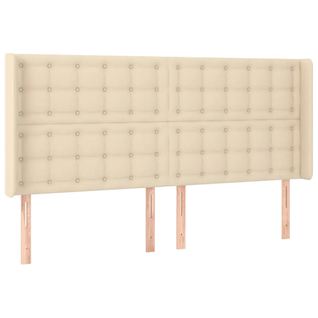 Testiera ad Orecchio Crema 163x16x118/128 cm in Tessuto 3120025