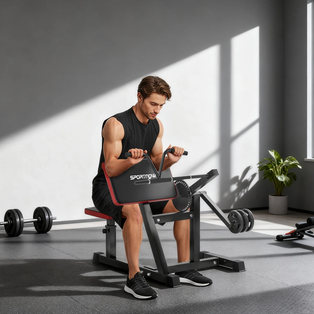 Panca Curl Predicatore Regolabile 2 in 1 ¨C Zephmum ¨C Con Sedile e Supporto Gomiti