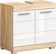 Cassa d'acqua - Arredo bagno - Sonoma Quercia - Bianco Lucido - Spaziale - Sostenibile - Ca. 60x56x34 cm