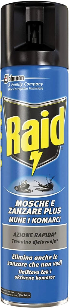SET 12 RAID SPRAY INSETTICIDA MOSCHE E ZANZARE 400 ML