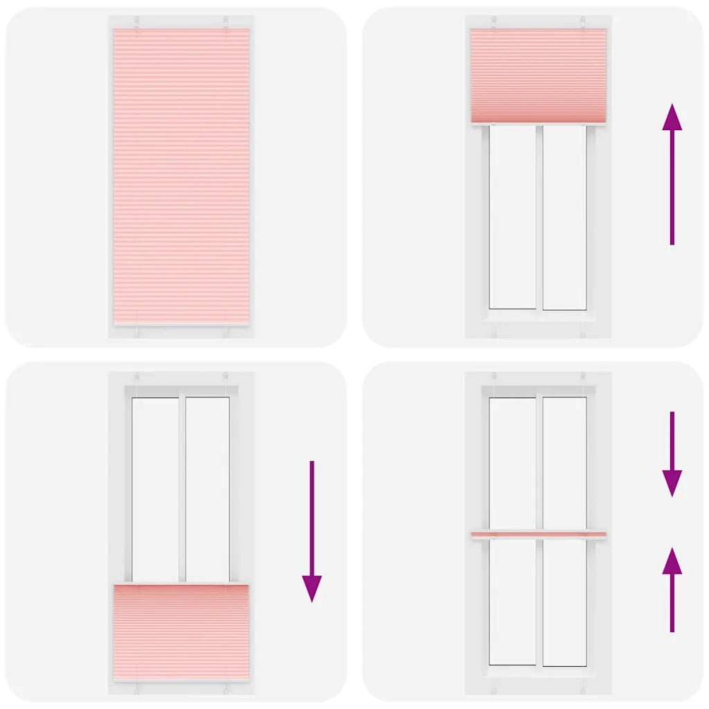 Tenda Plissettata | Tenda pliss¨¨ Rosa 90x200 cm Larghezza Tessuto 89,4 cm