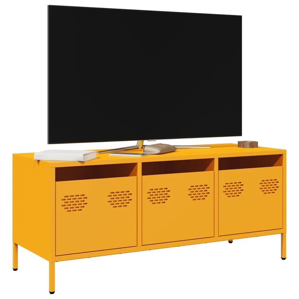 Mobile TV | Armadietto TV | Mobile Porta TV Giallo Senape 101,5x39x43,5 cm in Acciaio