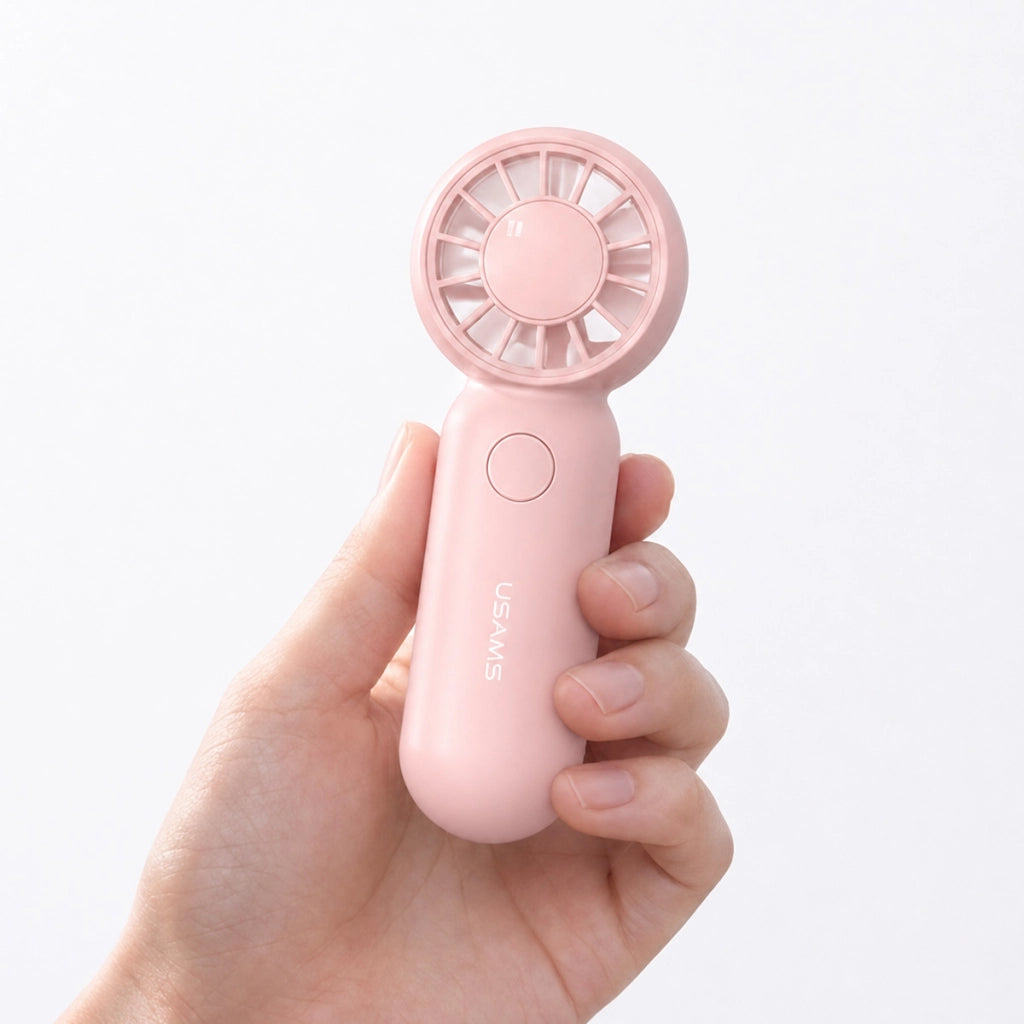 Mini Ventilatore Portatile 3 Velocità 500mAh Ricaricabile USB-C Compatto Rosa Usams