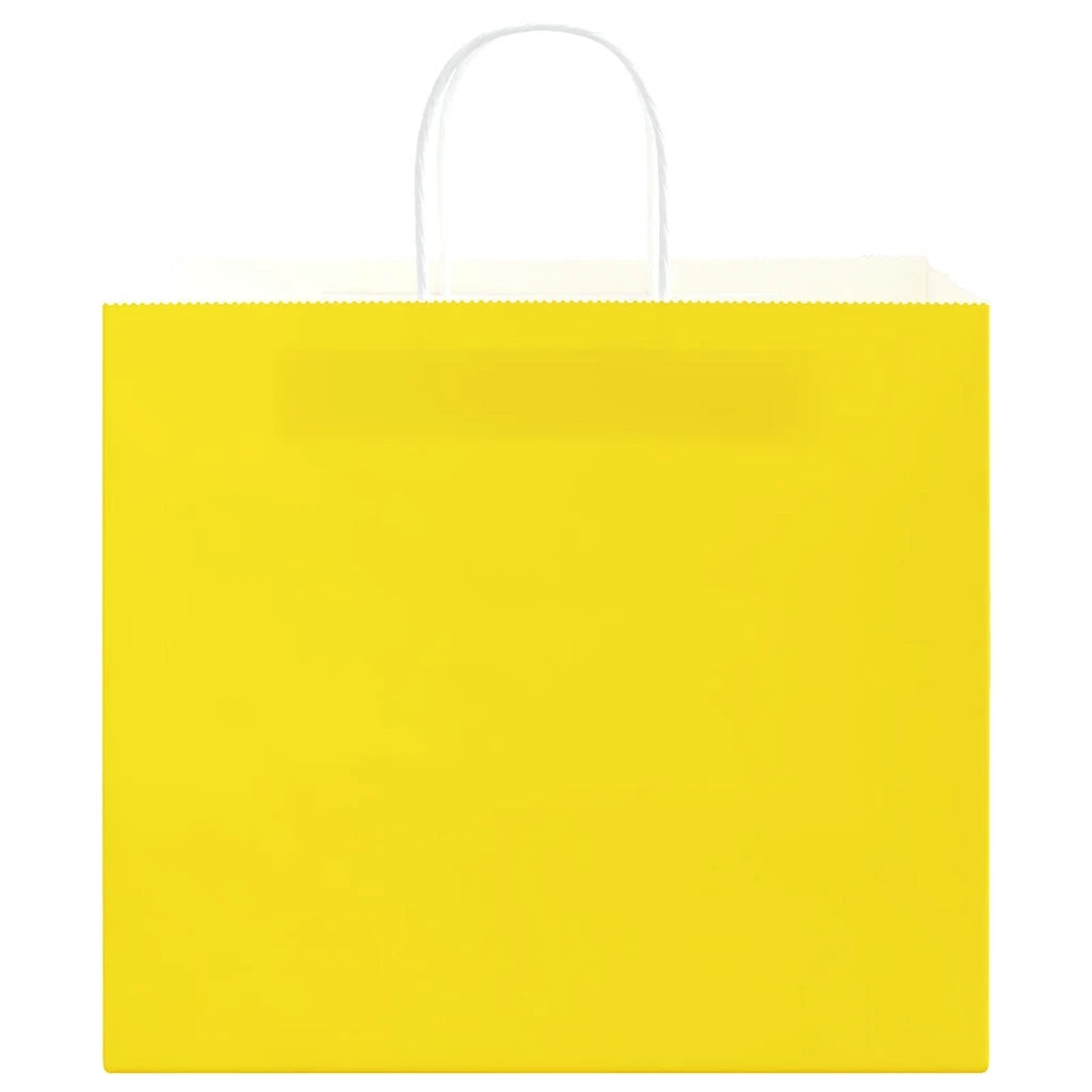 Sacchetti di Carta 250 pz con Manici Gialli 32x22x28 cm