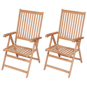 Sedie Reclinabili da Giardino 2 pz in Legno Massello di Teak cod mxl 11645