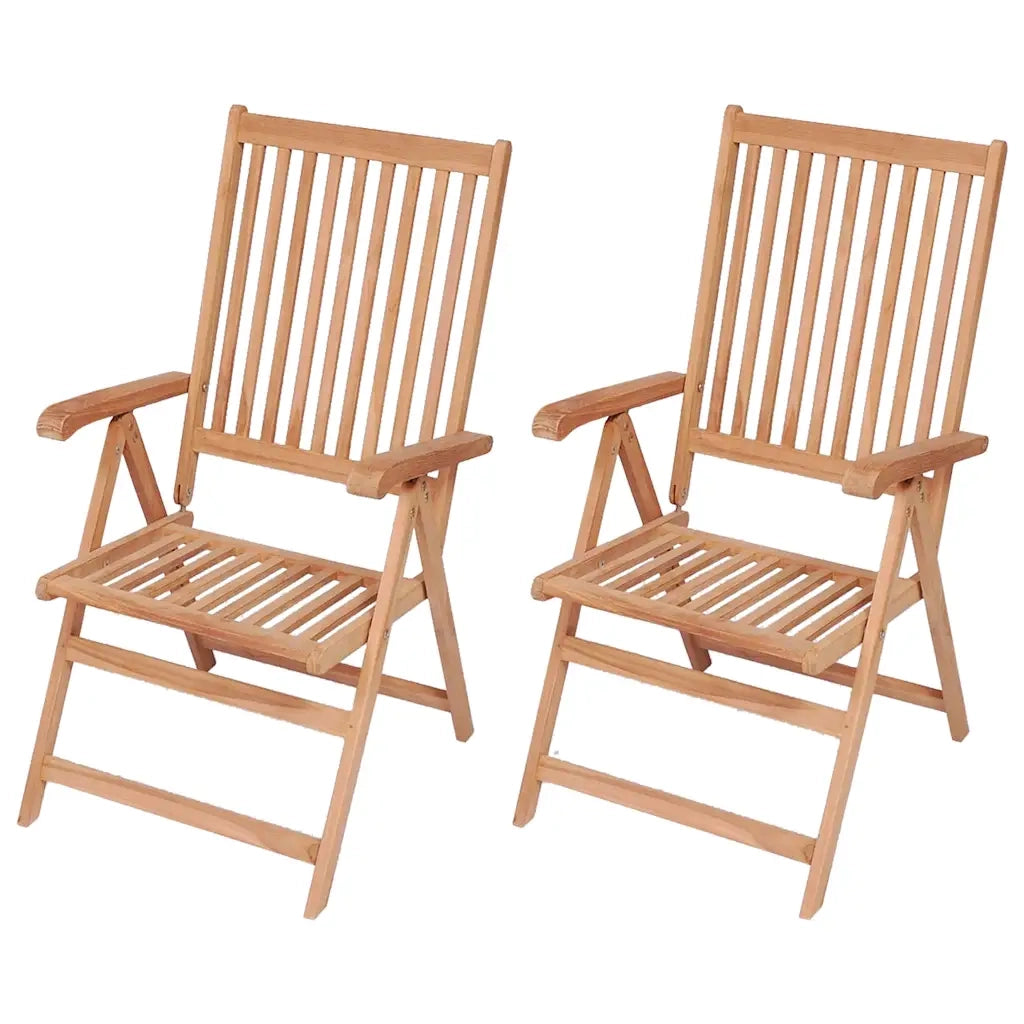 Sedie Reclinabili da Giardino 2 pz in Legno Massello di Teak cod mxl 11645