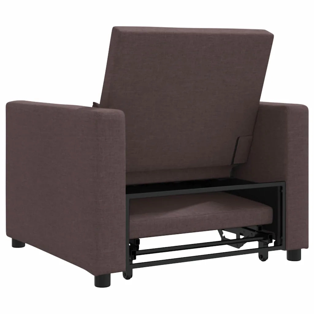 Divano letto estraibile singolo-Sofa Letto-Daybed Marrone scuro 90 x 165 x 87 cm