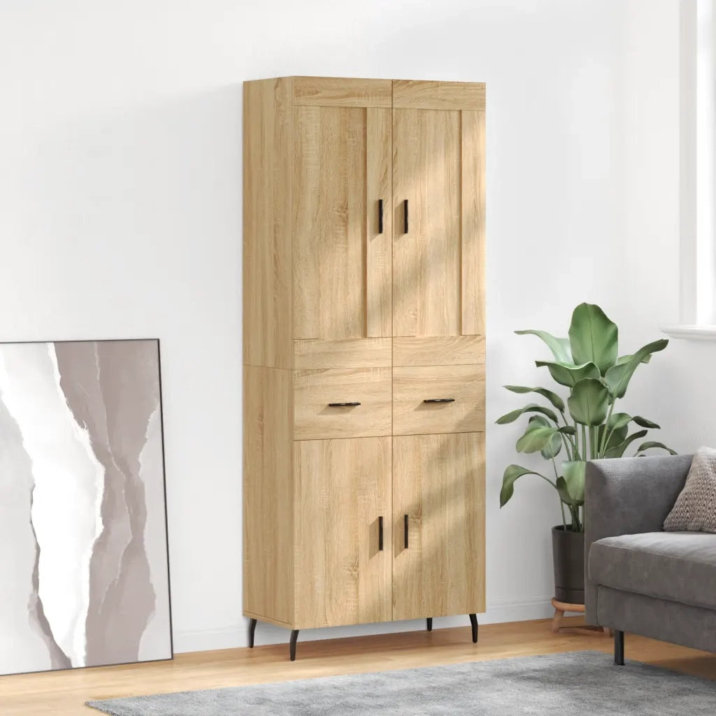 Credenza-Buffet-Armadio da cucina Rovere Sonoma 69,5x34x180 cm in Legno Multistrato 613246