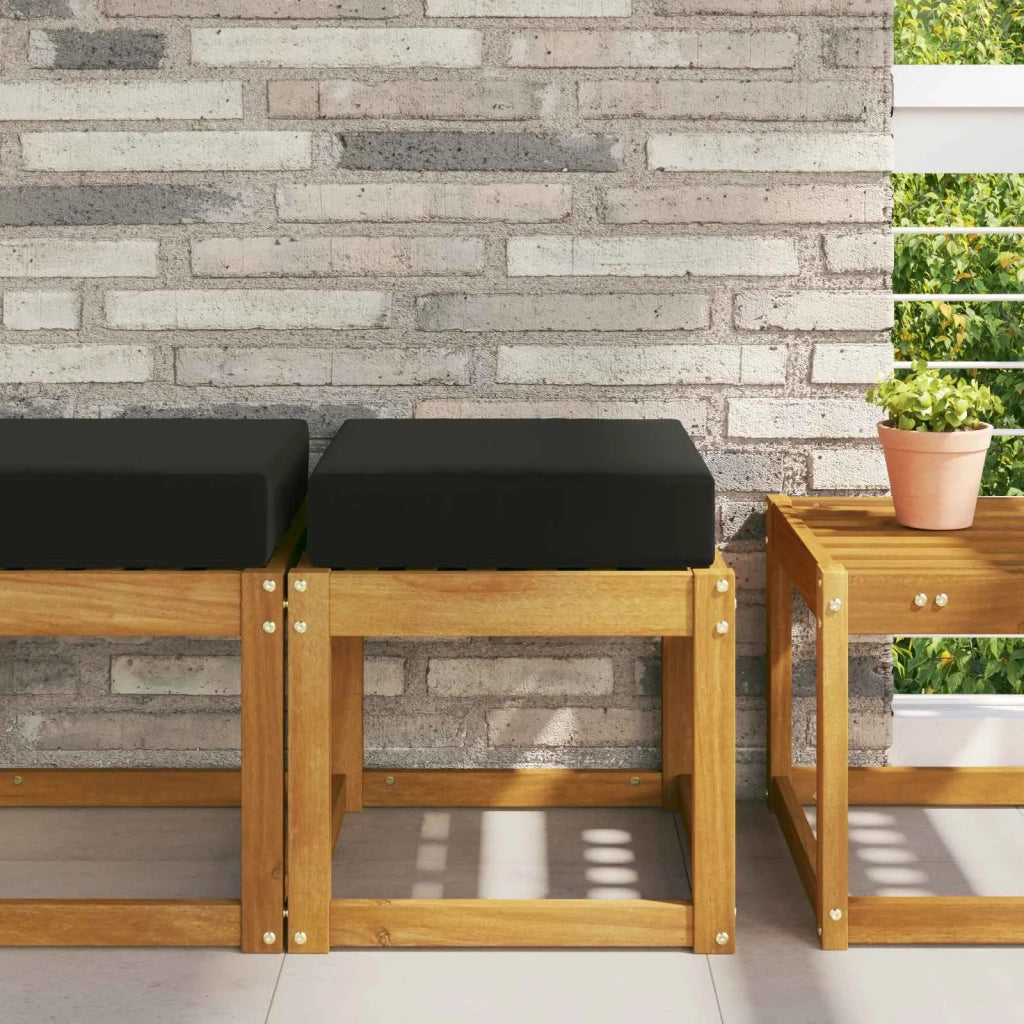 Cuscino da Sedia Esterno Nero 40 x 40 x 8 cm 100% Poliestere 900938