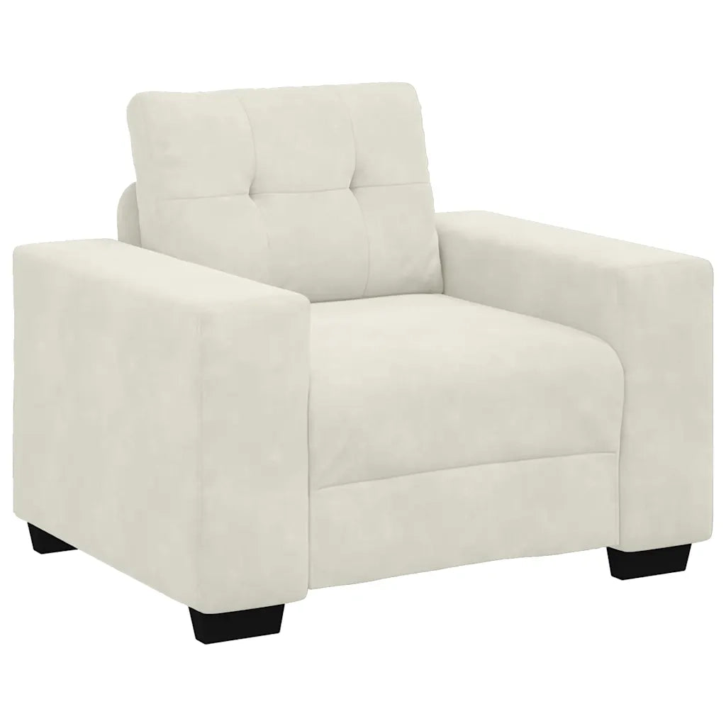 vidaXL Divano Sedia Crema 60 cm Velluto