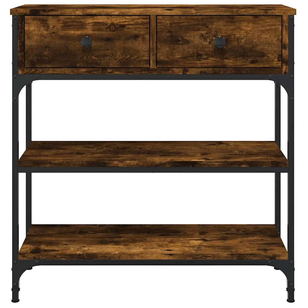 Tavolino Consolle-Tavolino da soggiorno-Tavolo Rovere Fumo 72,5x25x75cm in Legno Multistrato