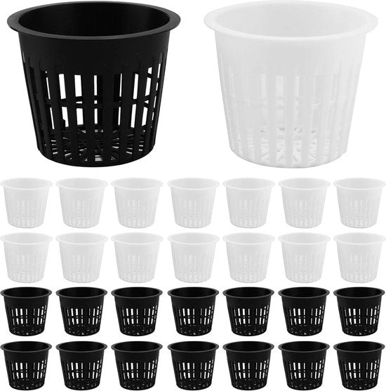 Coltivazione idroponica contenitori a rete - 70 pezzi - 5 cm - formato piccolo - bianco e nero - contenitore a rete per piante