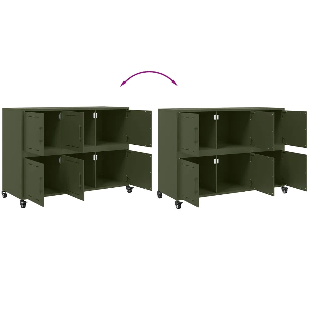Credenza Verde Oliva 100,5x39x72 cm in Acciaio 846744