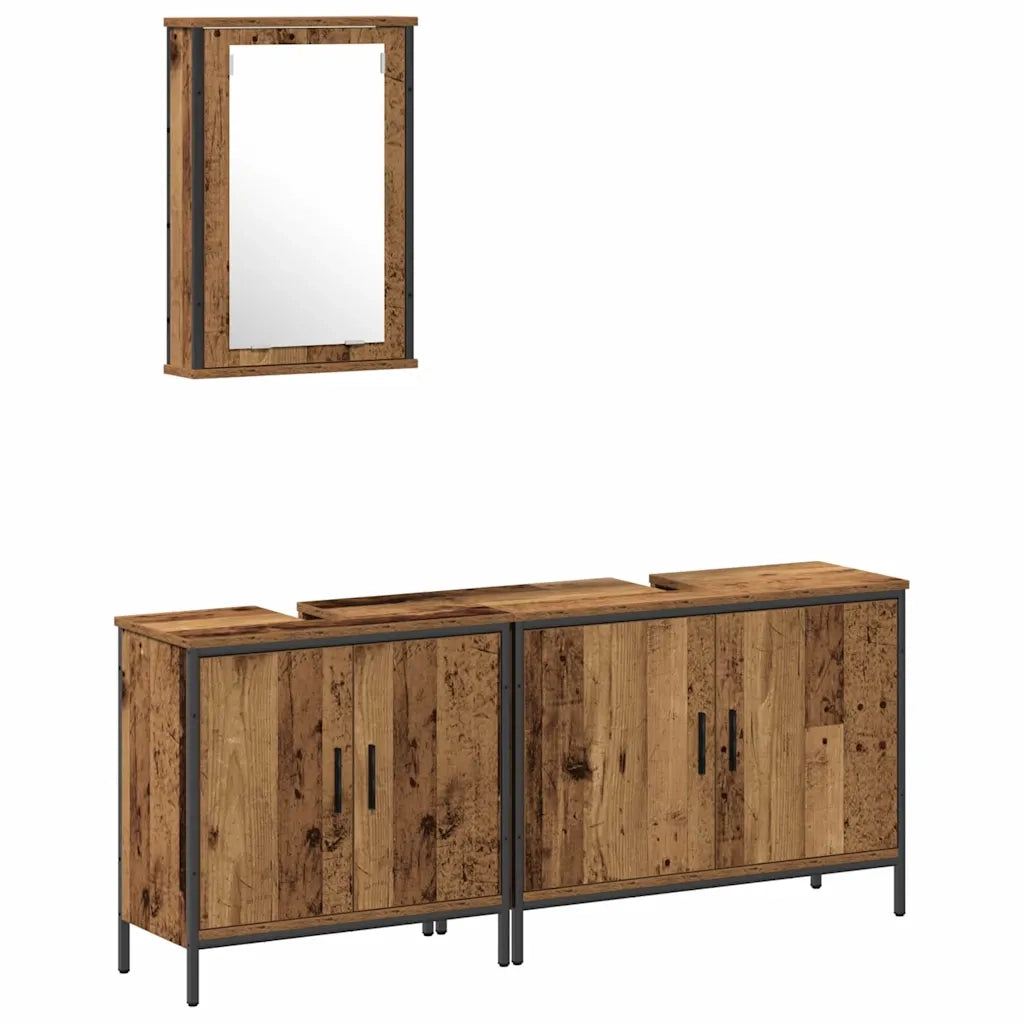 Unità da Bagno con lo scaffale 3 pcs Marrone Legno multistrato 3332548