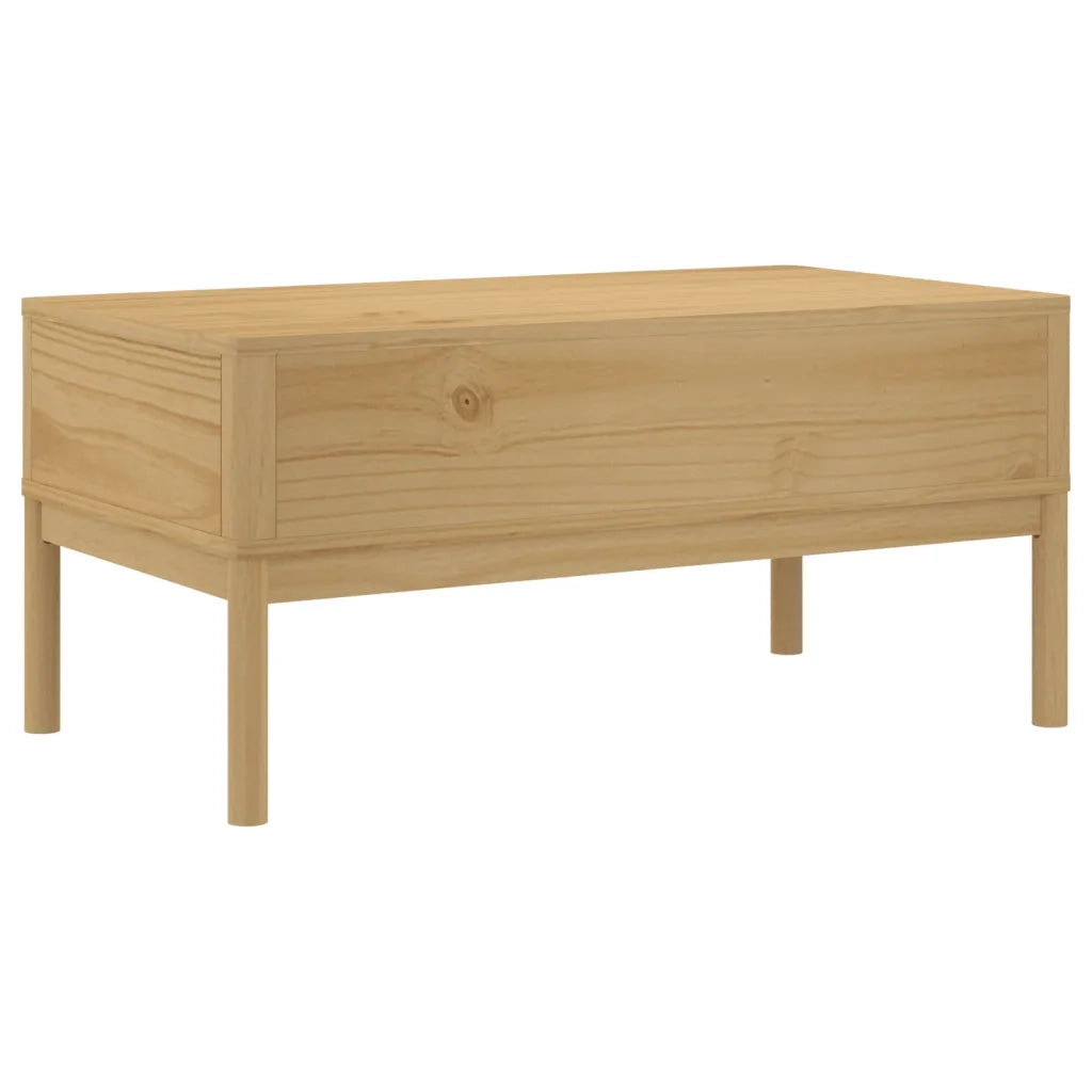 Tavolino-Tavolino da soggiorno-Tavolo FLORO Marrone Cera 99x55,5x45 cm in Legno di Pino