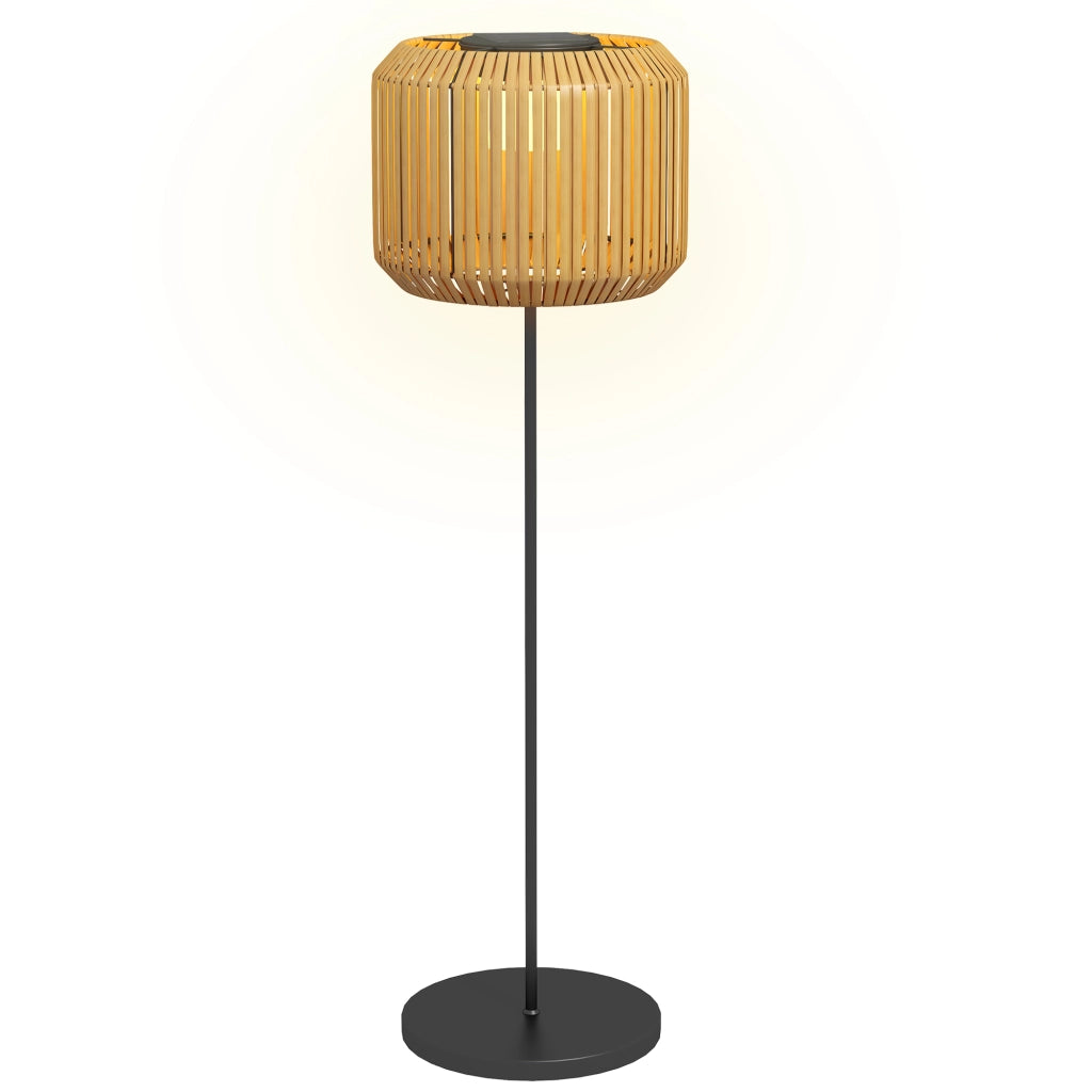 Lampada solare da esterno in polyrattan con LED a luce calda, IP44, Ø34 x 130 cm