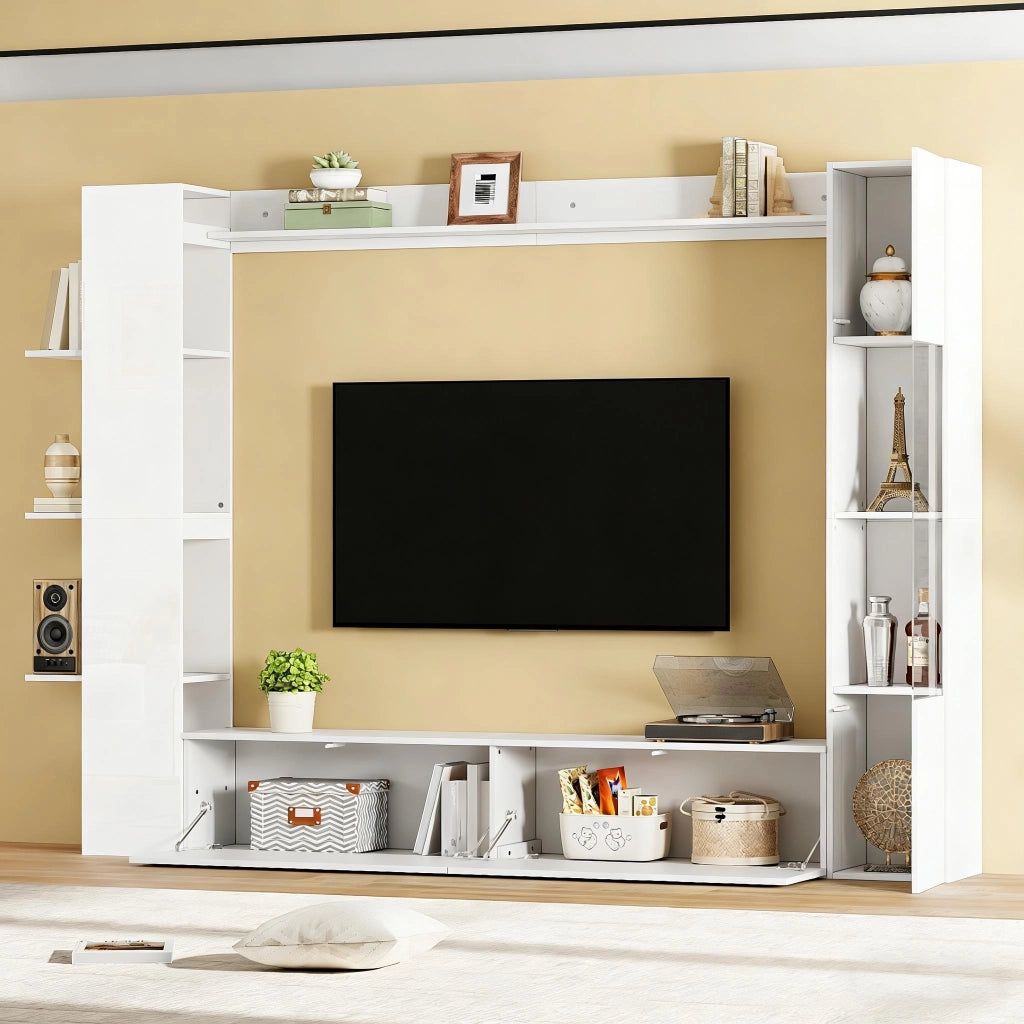 Mobile Parete Soggiorno con Vetrina e Credenza ¨C Xylo ¨C Bianco