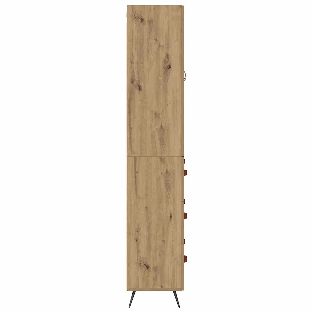 Credenza | Armadietto alto con ripiano 2 pcs Rovere artigianale