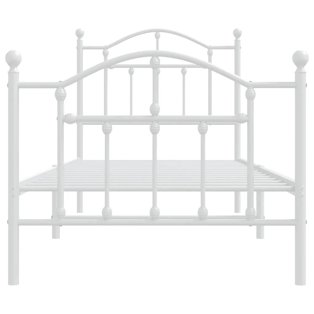 Giroletto con Testiera e Pediera-Struttura Letto Metallo Bianco 80x200 cm 719118