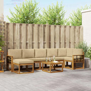 Set di divani da esterno con cuscino 8 pcs Naturale e Beige 3366756