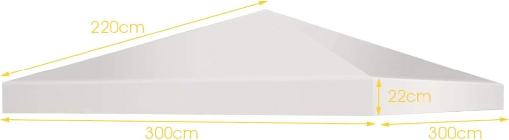 Copertura per Gazebo Tetto Ricambio per Gazebo Tetto del Padiglione 3x3 m (Beige)